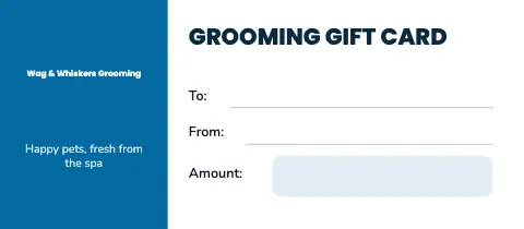 Pet grooming classic gift certificate template