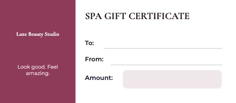 Salon & spa classic gift certificate template