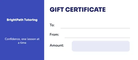 Tutoring classic gift certificate template