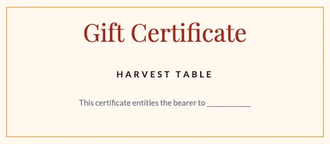 Restaurant elegant gift certificate template
