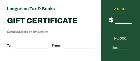 Accounting & tax tear-off gift certificate template