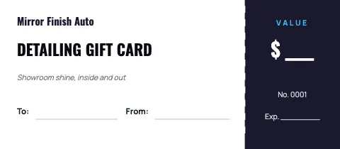 Auto detailing tear-off gift certificate template