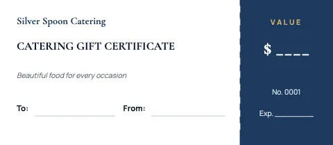 Catering tear-off gift certificate template