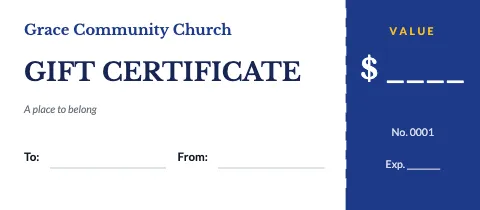 Church & community tear-off gift certificate template