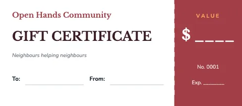 Nonprofit & charity tear-off gift certificate template