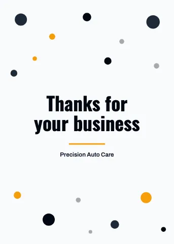 Auto repair confetti greeting card template