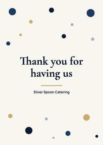 Catering confetti greeting card template