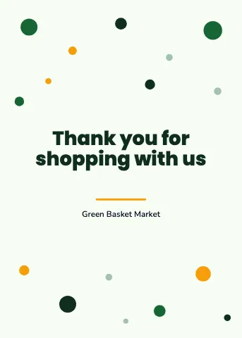 Grocery & market confetti greeting card template