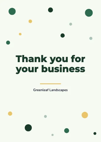 Landscaping confetti greeting card template