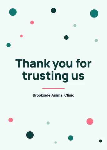 Veterinary clinic confetti greeting card template