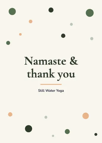Yoga studio confetti greeting card template