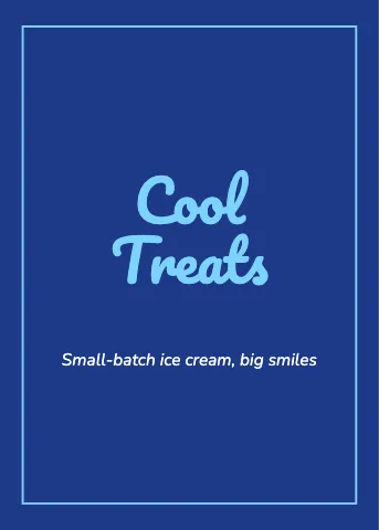 Ice cream shop framed greeting card template