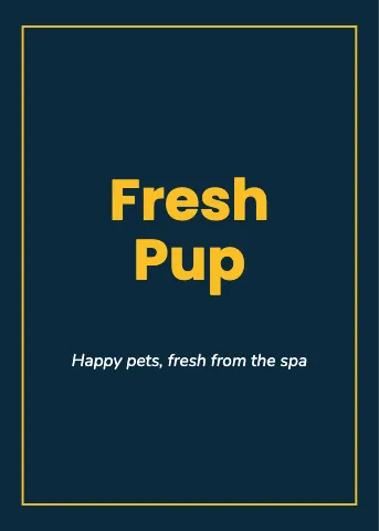 Pet grooming framed greeting card template