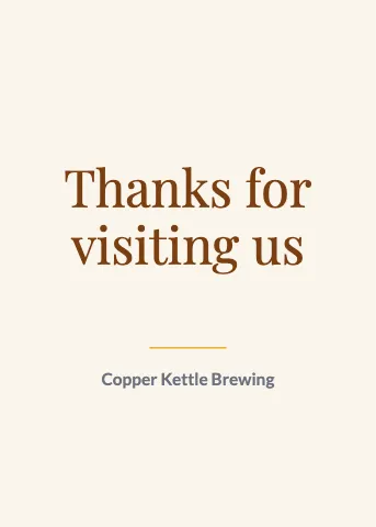 Brewery & bar thank you greeting card template