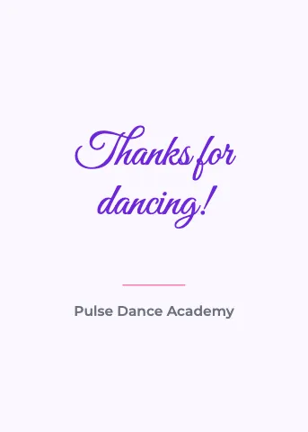 Dance studio thank you greeting card template