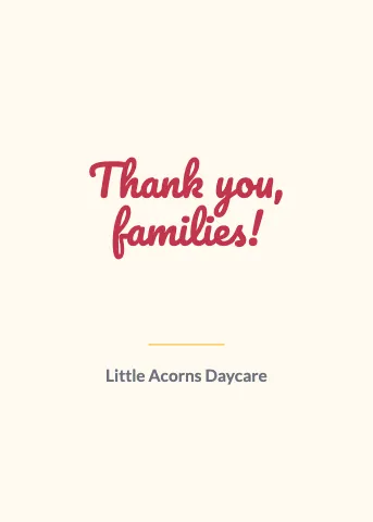Daycare & preschool · Thank you