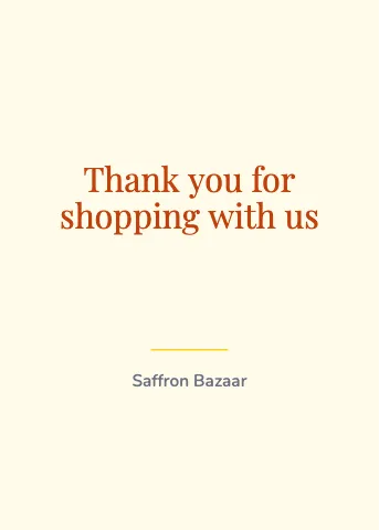 Indian grocery thank you greeting card template