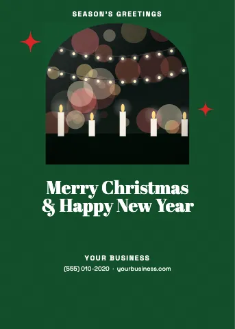 Christmas arch window · retro greeting card template
