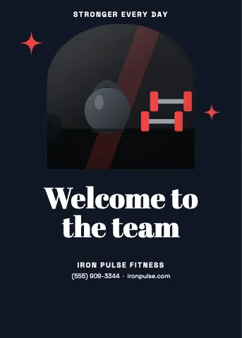 Fitness & gym arch window · retro greeting card template