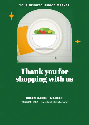 Grocery & market arch window · retro greeting card template