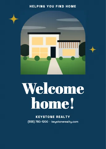 Real estate arch window · retro greeting card template