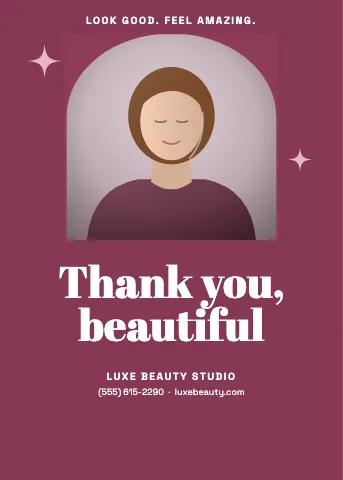 Salon & spa arch window · retro greeting card template