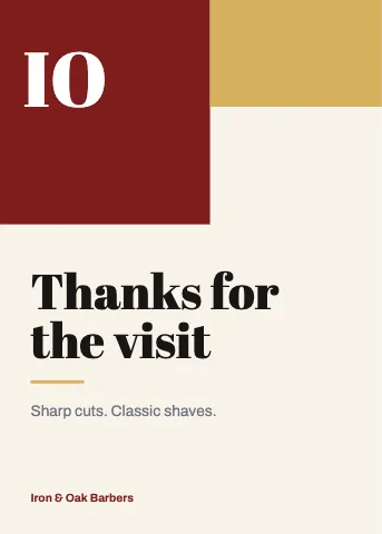 Barbershop colour corner greeting card template