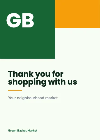 Grocery & market colour corner greeting card template