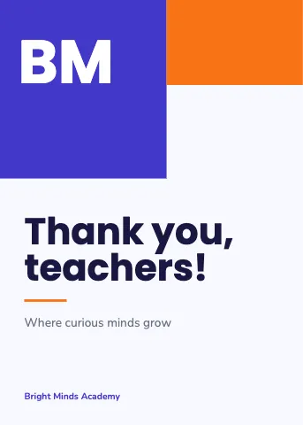 School & education colour corner greeting card template