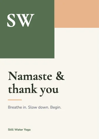 Yoga studio colour corner greeting card template