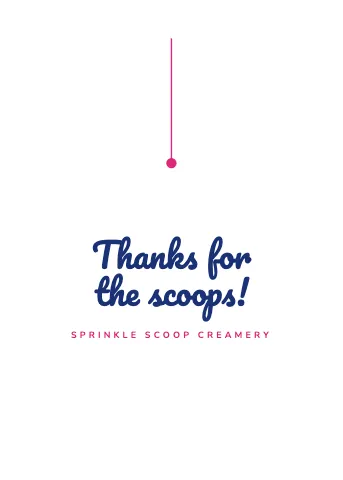 Ice cream shop fine line greeting card template