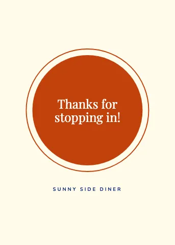 Breakfast diner seal greeting card template