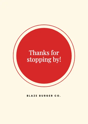 Burger joint seal greeting card template