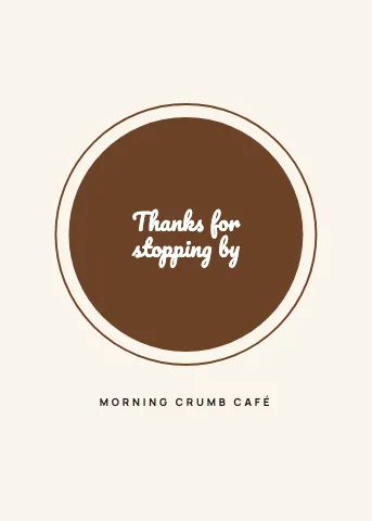 Café & bakery seal greeting card template