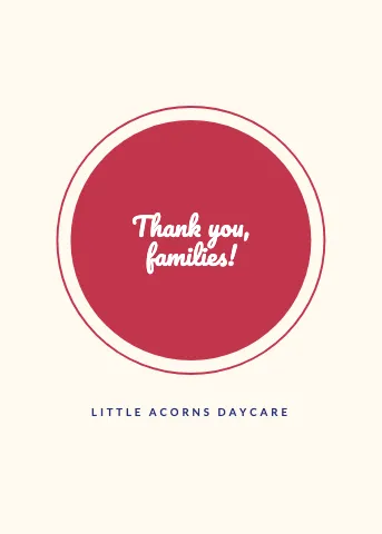Daycare & preschool seal greeting card template
