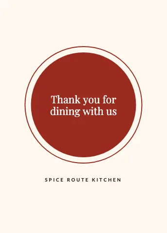 Indian restaurant seal greeting card template