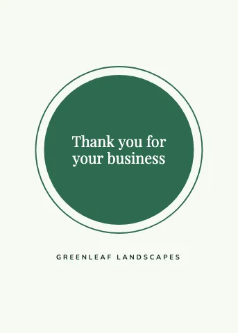 Landscaping seal greeting card template