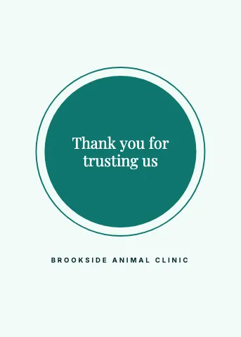 Veterinary clinic seal greeting card template