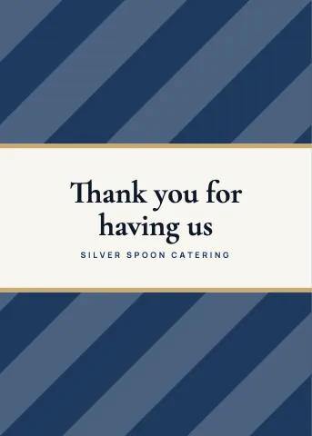 Catering ribbon stripes greeting card template