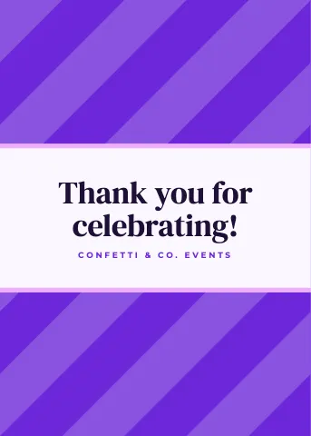 Event planner ribbon stripes greeting card template