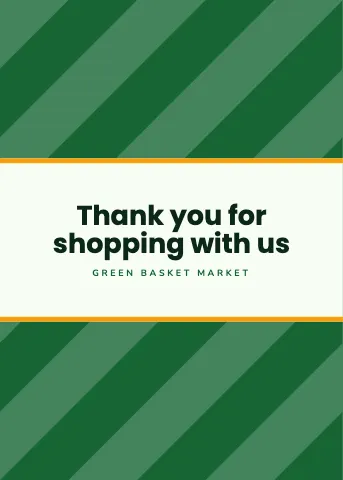 Grocery & market ribbon stripes greeting card template