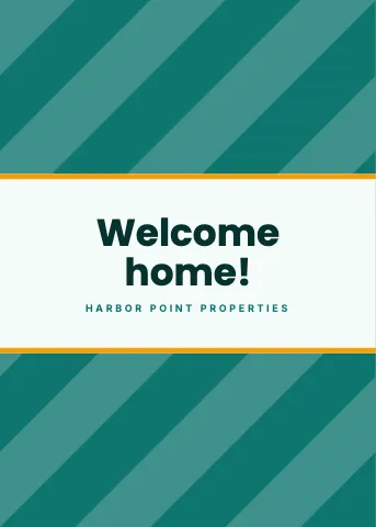 Property management ribbon stripes greeting card template