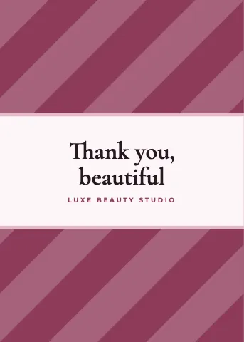 Salon & spa ribbon stripes greeting card template