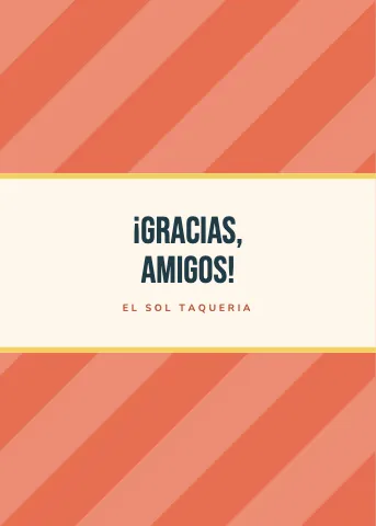 Taqueria ribbon stripes greeting card template