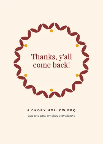 BBQ smokehouse wreath greeting card template
