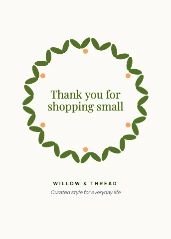 Retail & boutique wreath greeting card template