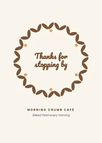 Café & bakery wreath greeting card template