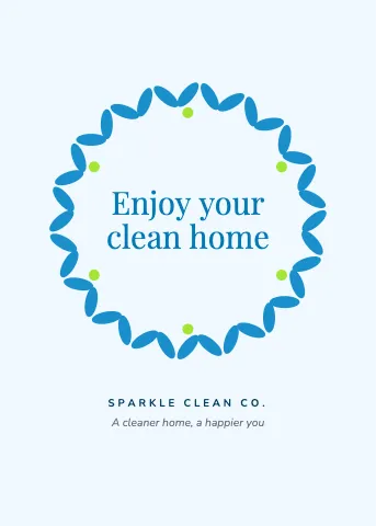 Cleaning services wreath greeting card template