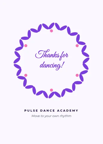 Dance studio wreath greeting card template