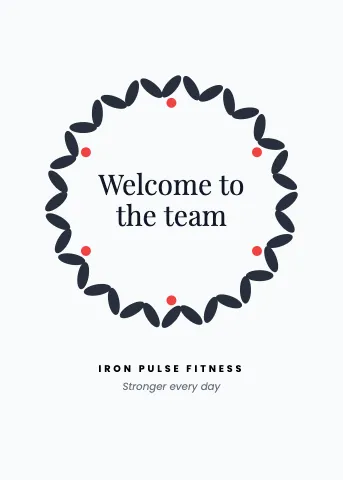 Fitness & gym wreath greeting card template